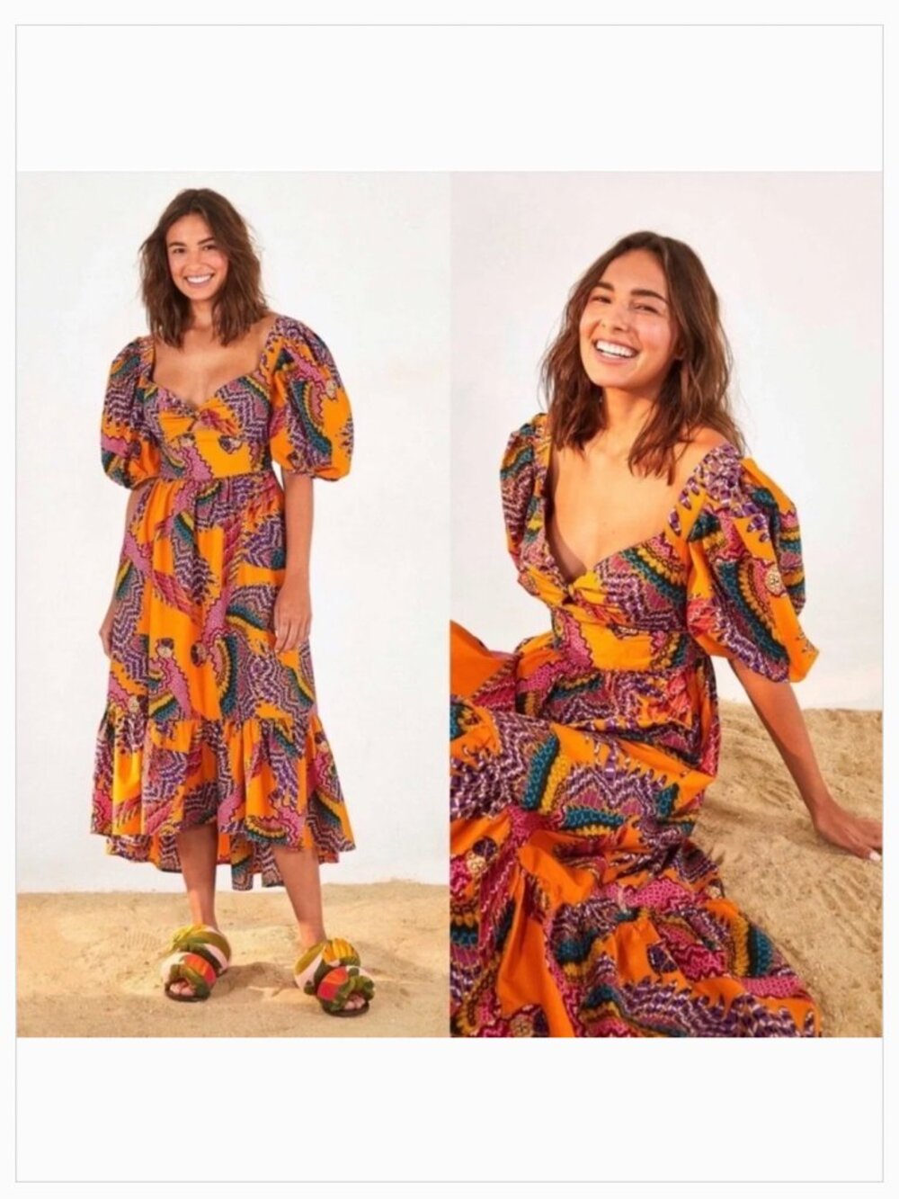 Farm Rio Beaded Macaws Midi Dress NWT